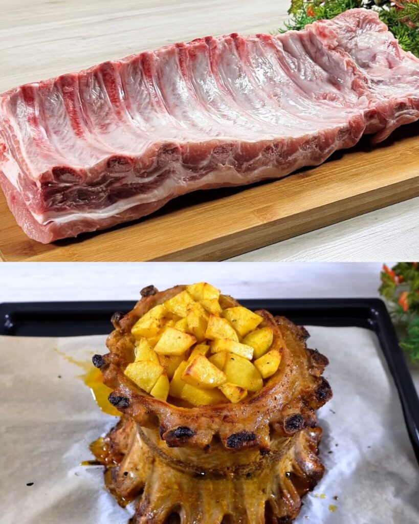 Oven-Baked Marinated Pork Ribs with Roasted Potatoes