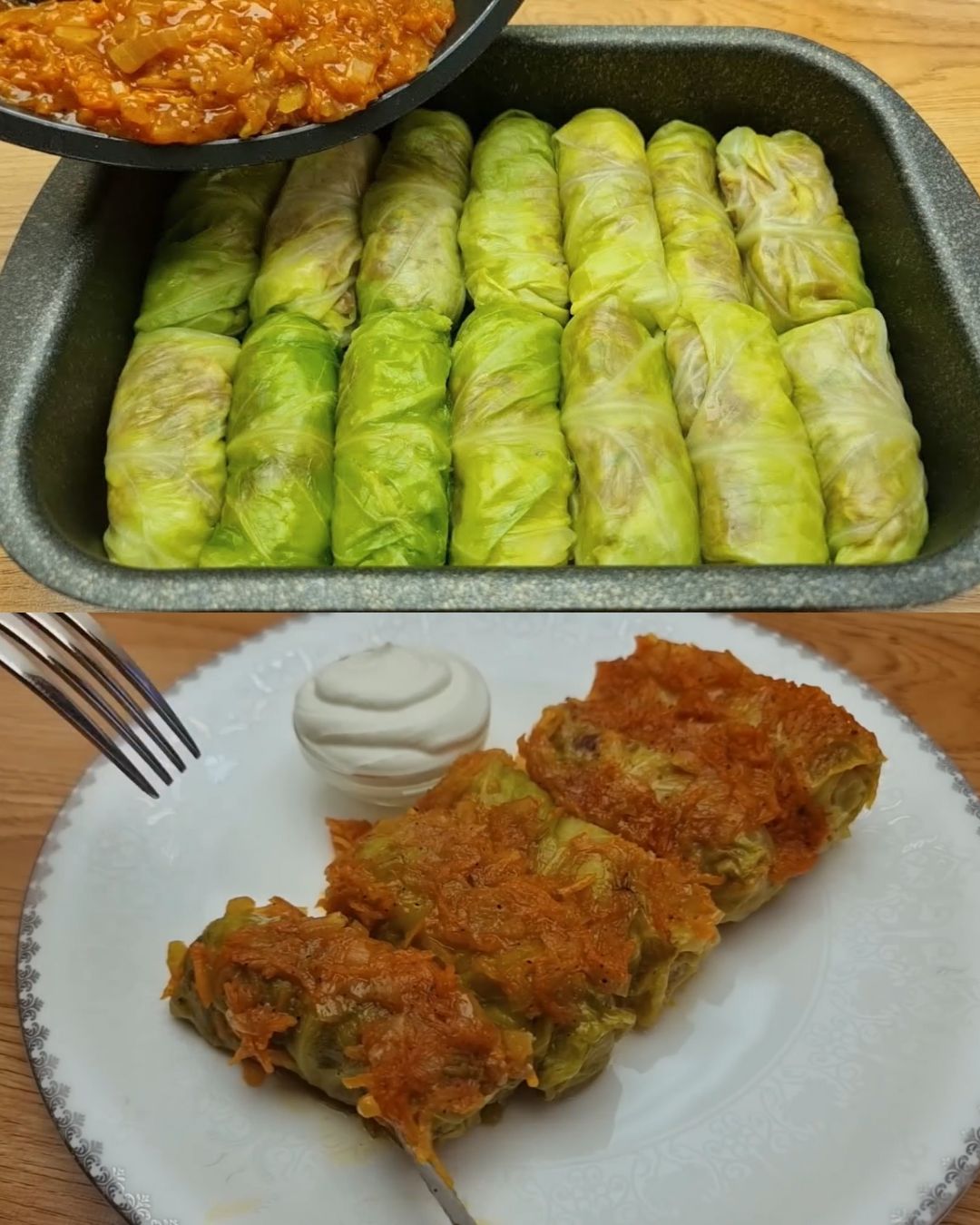 Stuffed Cabbage Rolls with Tomato Sauce