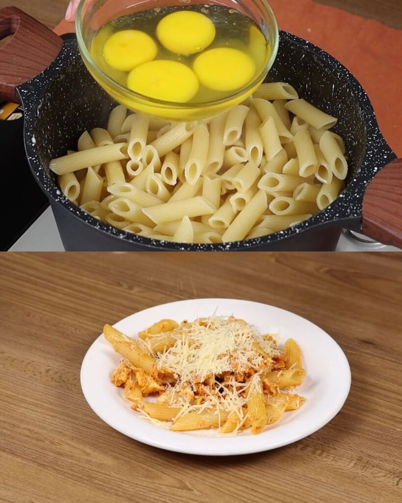 Colorful Pasta with Tomato Extract finished dish