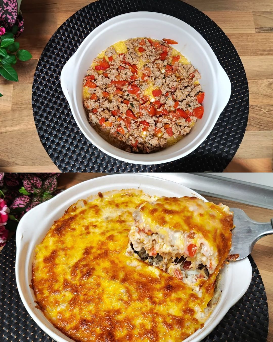Creamy Baked Minced Meat Vermicelli Casserole
