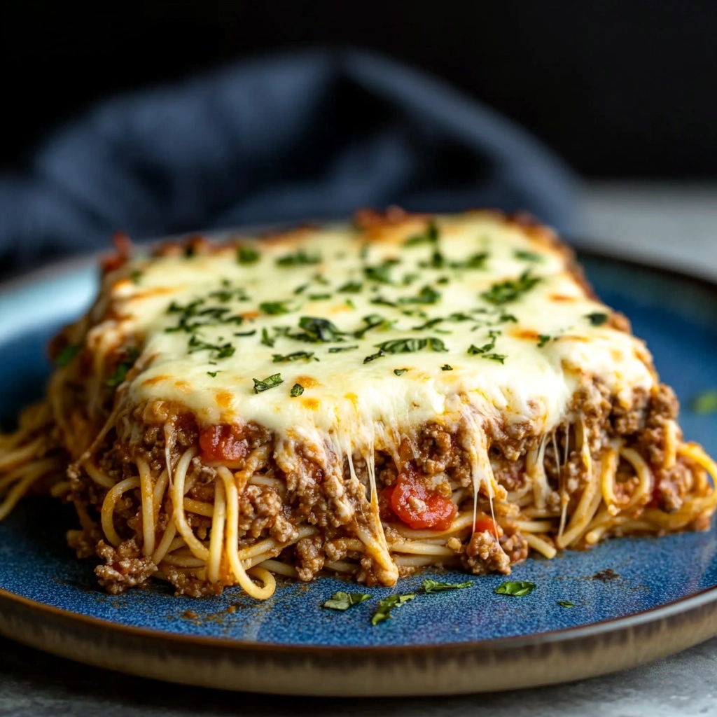 Baked Spaghetti Casserole with Meat Sauce and Cheese: A Comforting Italian Classic
