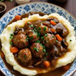 Hearty Meatballs with Mushroom Gravy and Creamy Mashed Potatoes Hearty Meatballs with Mushroom Gravy and Creamy Mashed Potatoes