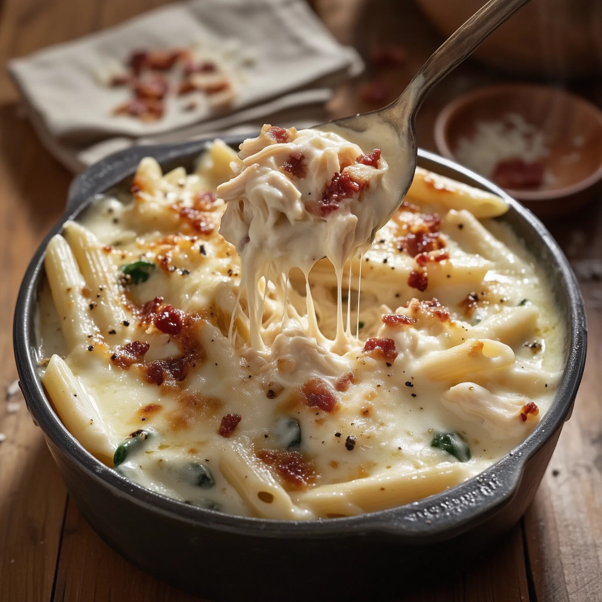 Creamy Chicken Bacon Alfredo Bake: A Crowd-Pleasing Comfort Food