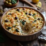 Mediterranean Spinach and Olive Alfredo Bake: A Creamy, Cheesy Delight