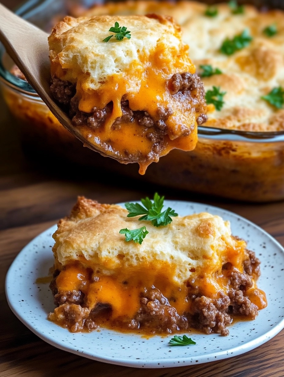 Hearty Cheddar Beef Biscuit Casserole: A Comfort Food Classic