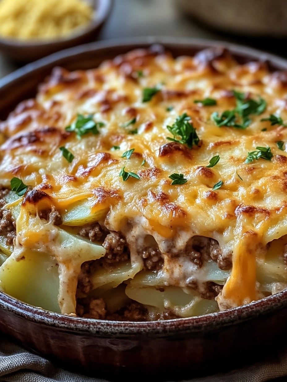Decadent Cheesy Potato and Beef Casserole: A Comforting Delight