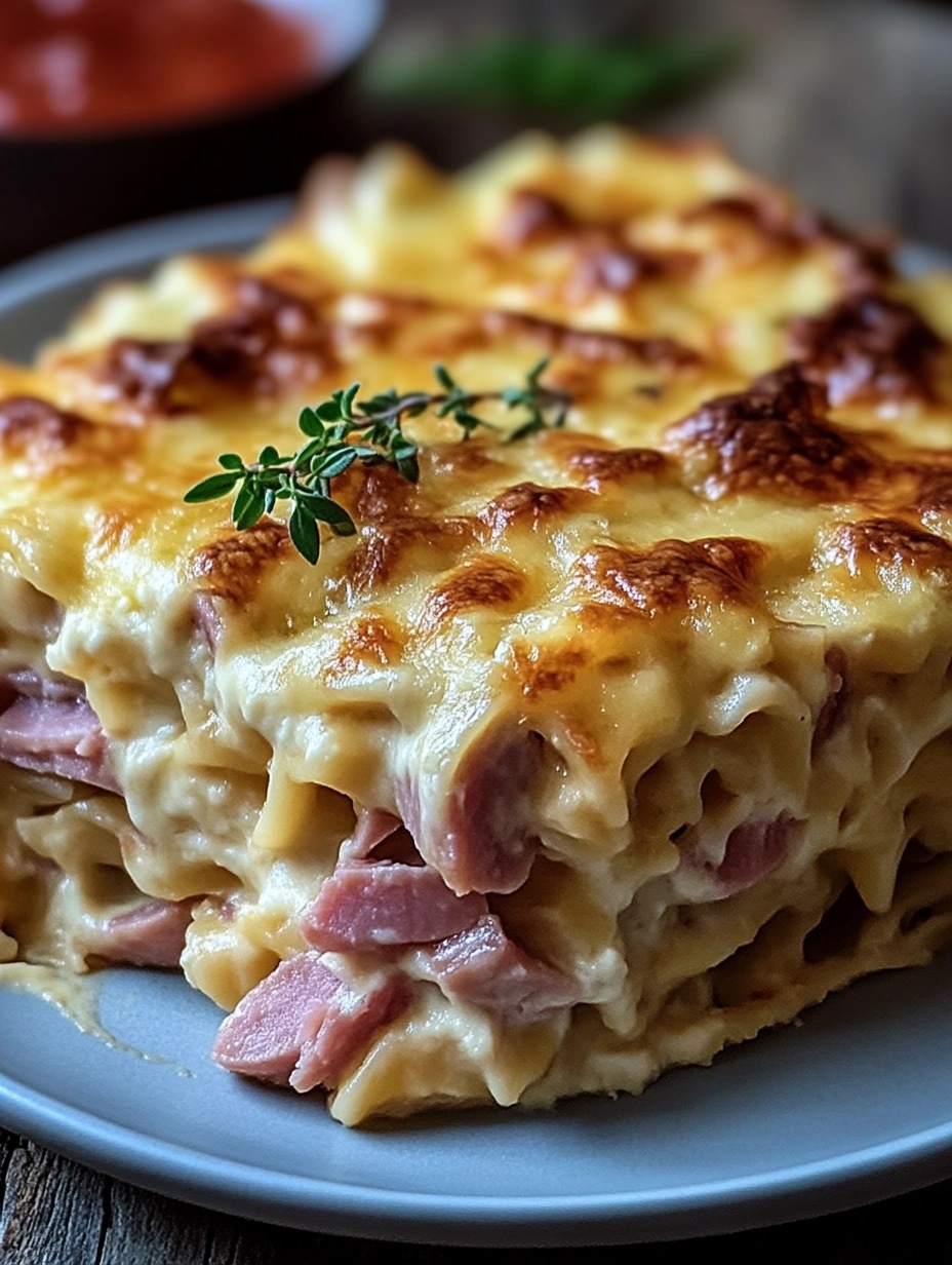 Creamy Ham and Cheese Lasagna: A Comforting Twist on a Classic