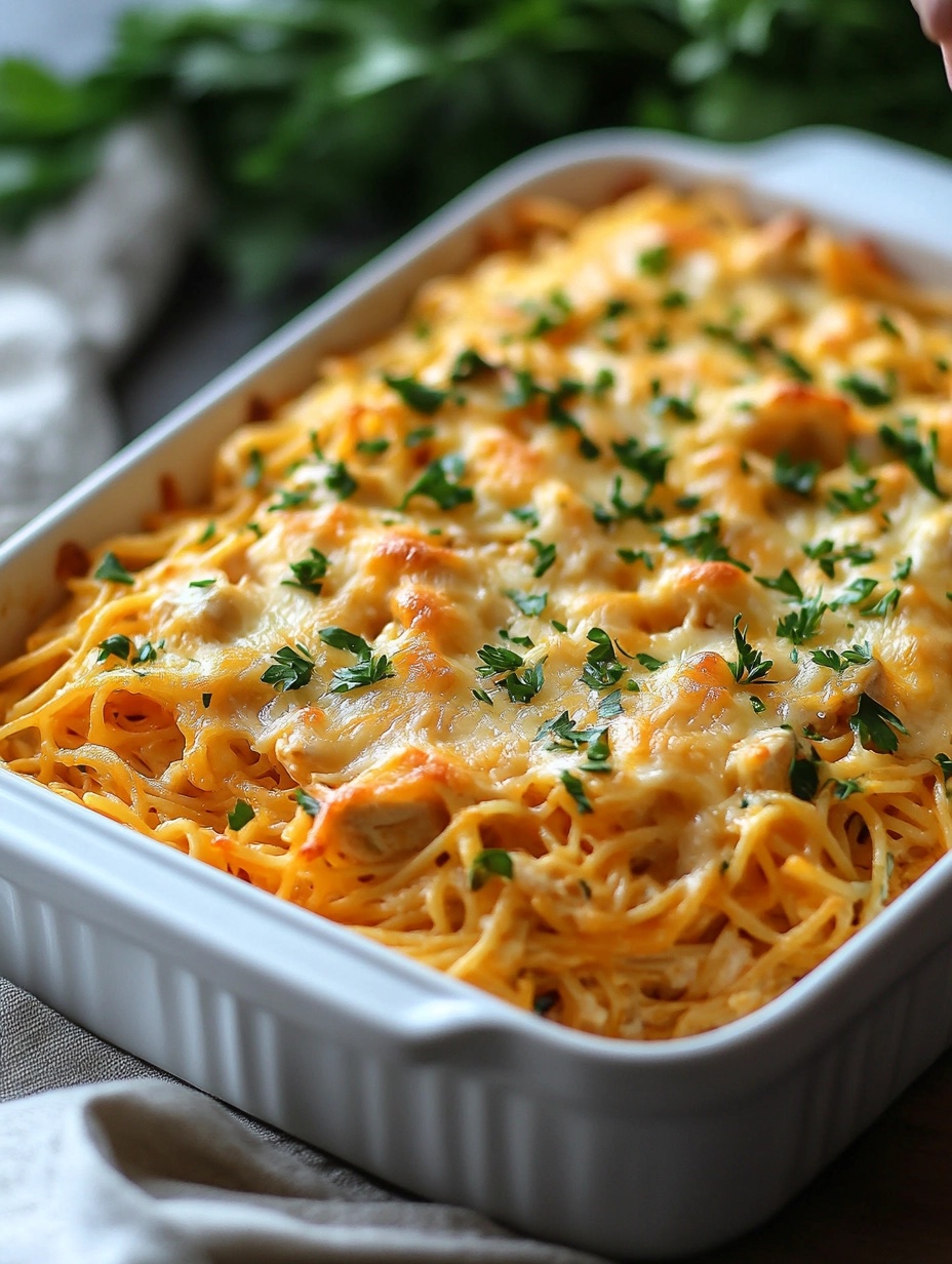 CHEESY CHICKEN SPAGHETTI CASSEROLE: A COMFORTING CLASSIC RECIPE FOR THE WHOLE FAMILY