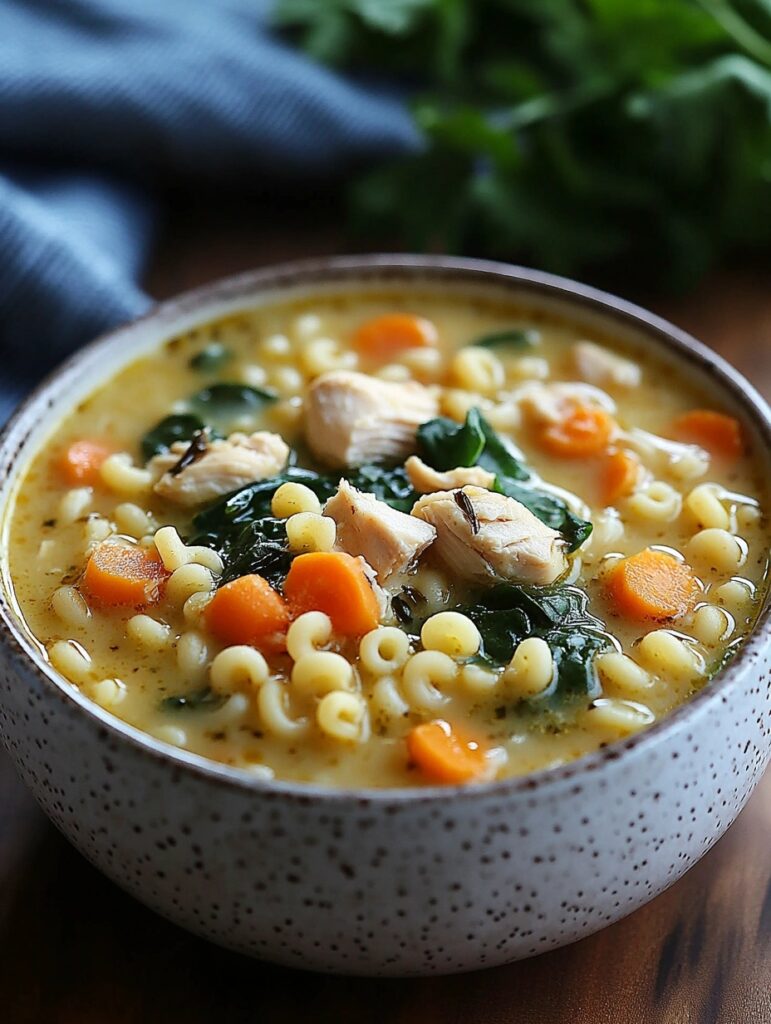 Chicken and Pasta Soup Recipe: Creamy, Comforting, and Delicious finished dish