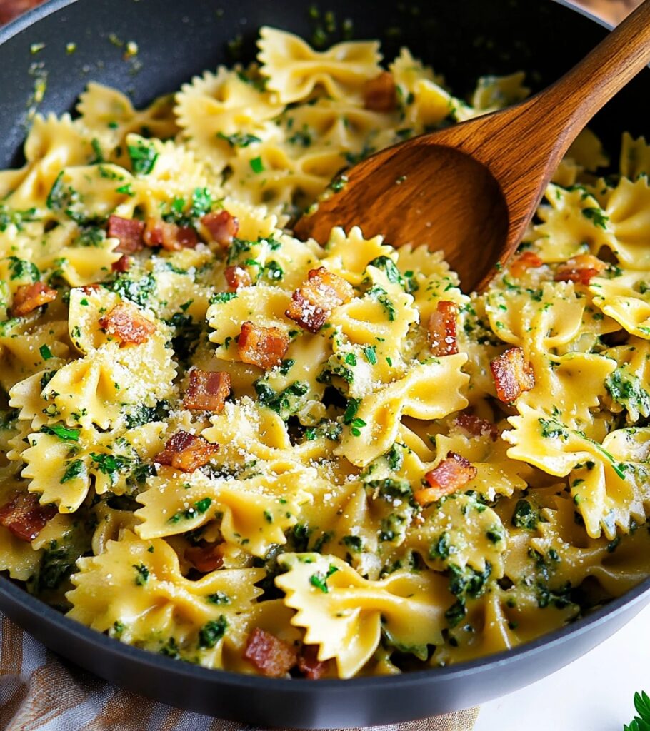 Creamy Bacon and Spinach Farfalle: A Deliciously Simple Pasta Dish