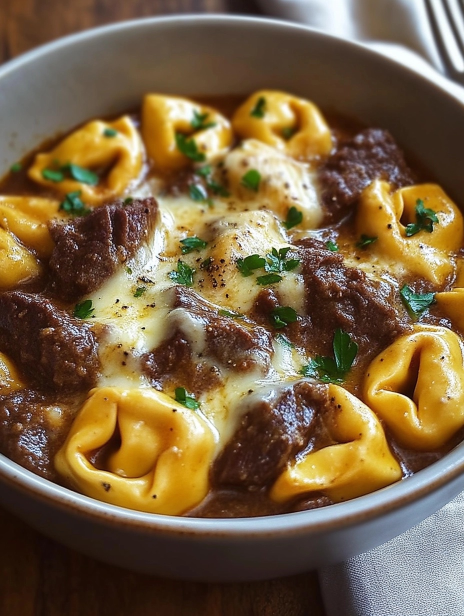 Hearty Beef and Tortellini Stew: A Comforting Bowl of Flavor