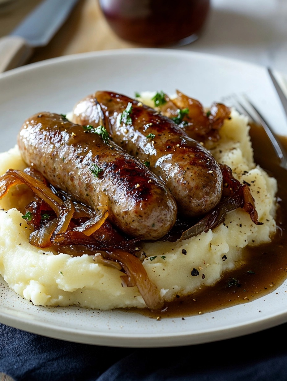 Bangers and Mash with Onion Gravy: A Comfort Food Classic