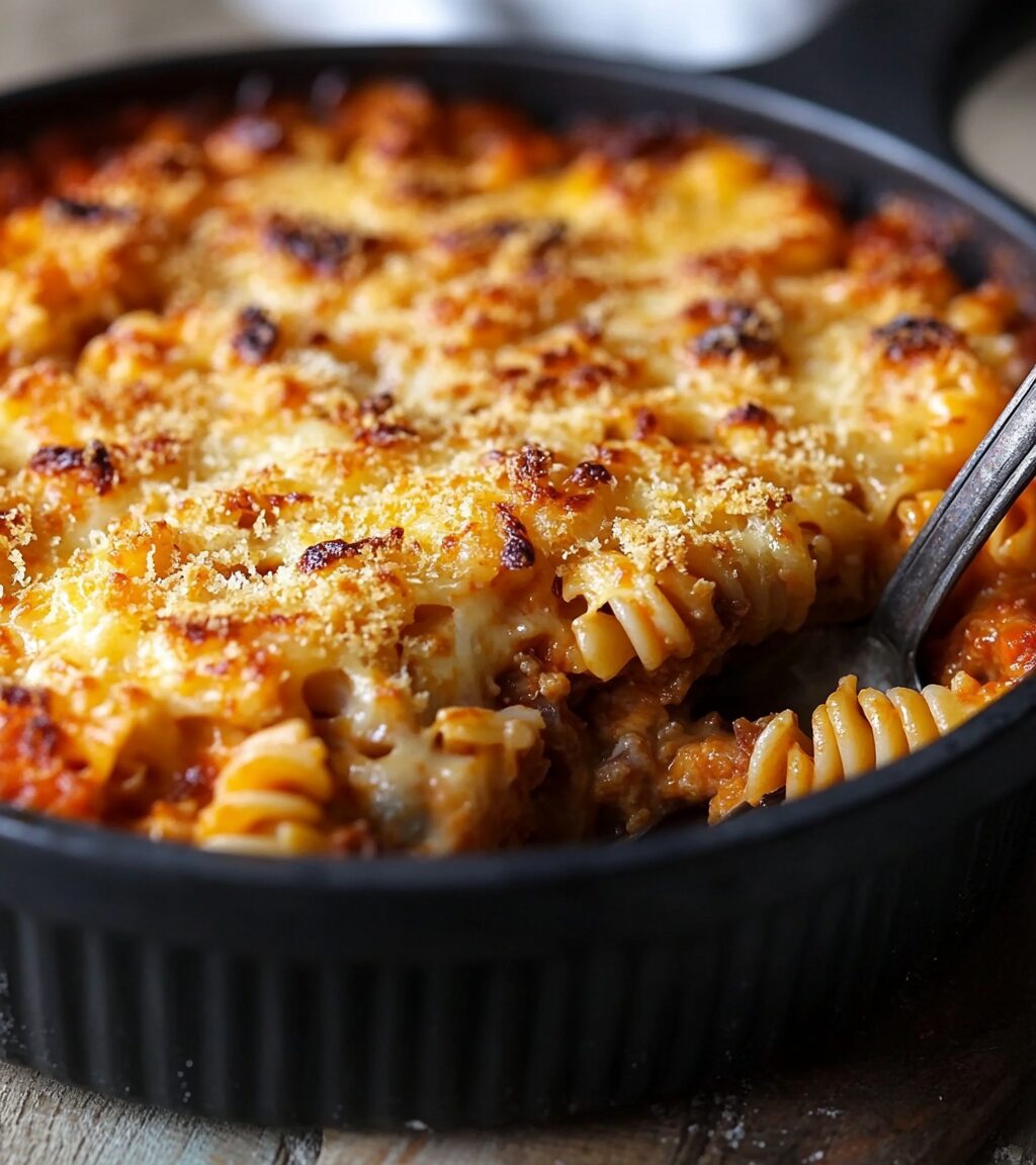 Baked Rotini with Ricotta and Meat Sauce: A Comforting Italian Classic