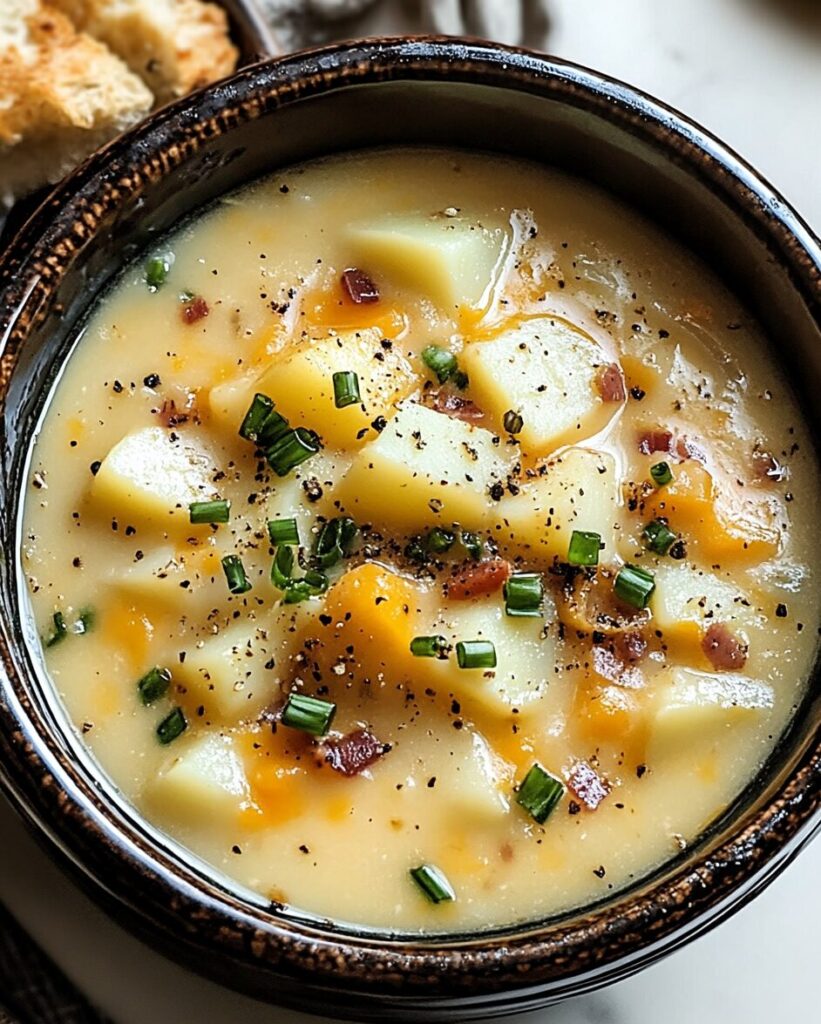 Creamy Crockpot Potato Soup finished dish