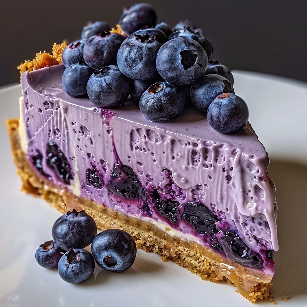 Blueberry Cheesecake with a Graham Cracker Crust