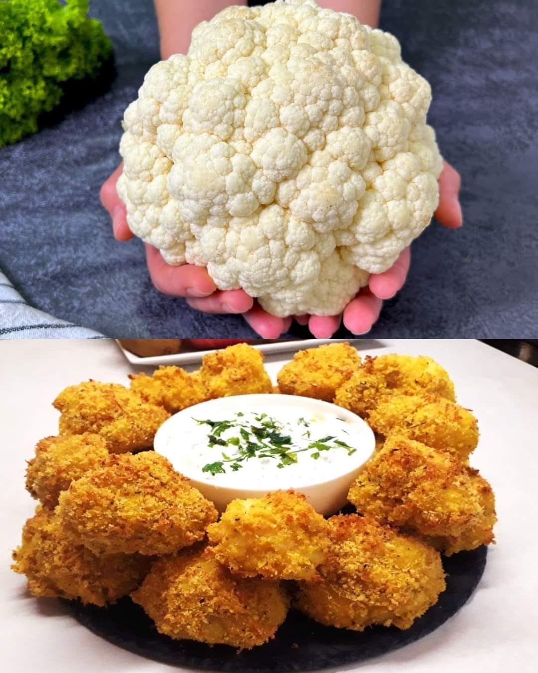Crispy Cauliflower Cutlets with Parmesan and Herb Dip