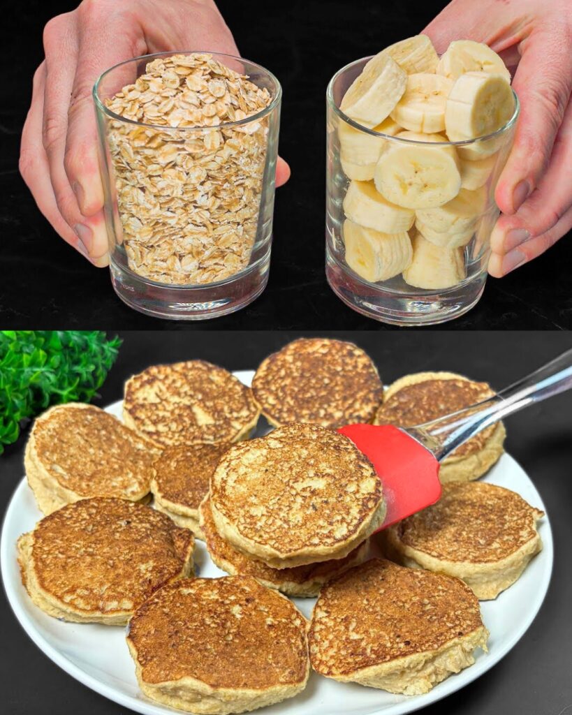 Apple and Banana Oatmeal Pancakes finished dish