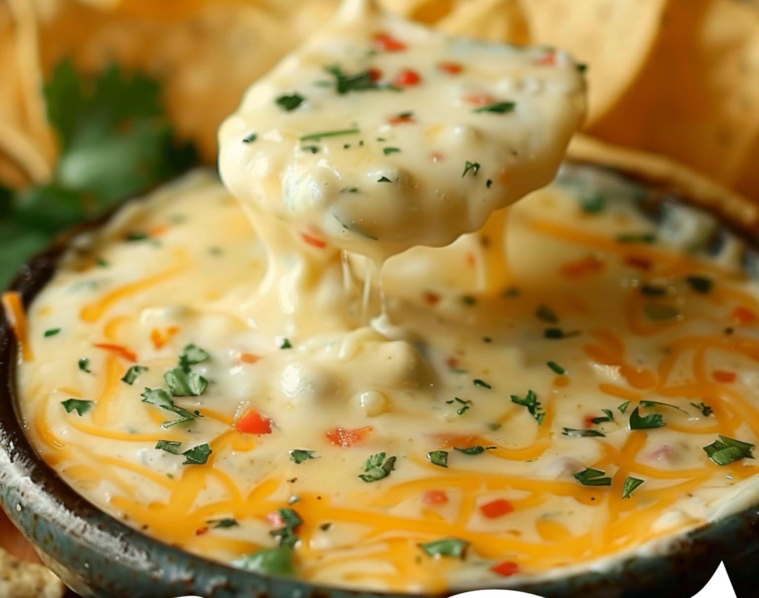 Cheesy Queso Dip with Green Chilies