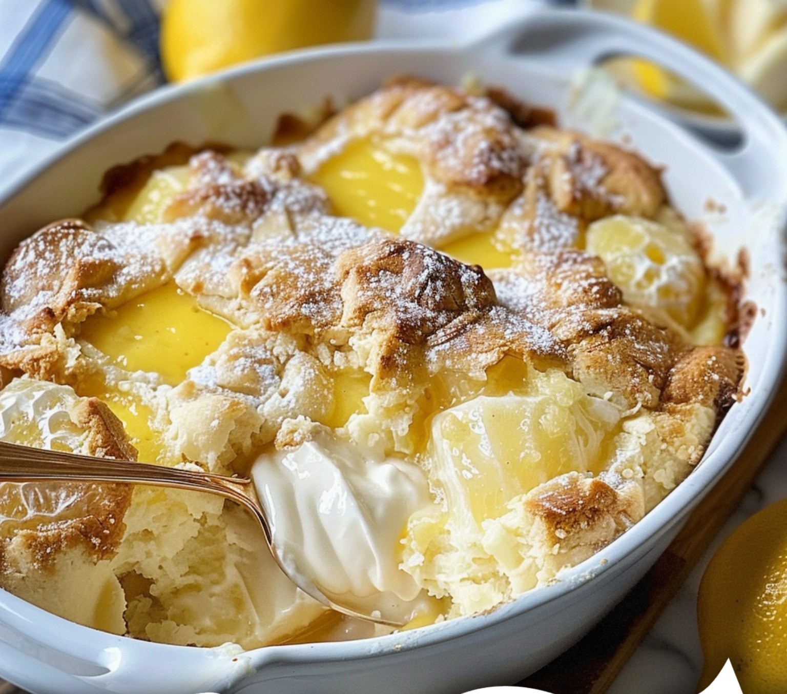 Lemon Magic Cake with Lemon Syrup