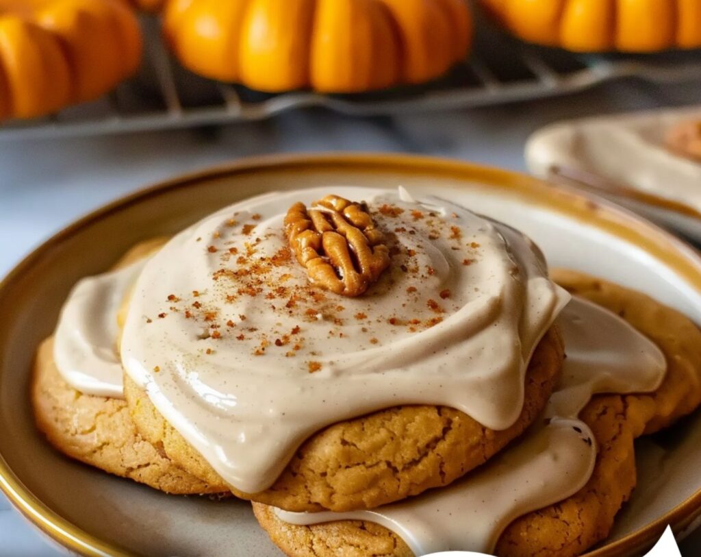 Pumpkin Cookies with Brown Butter Icing