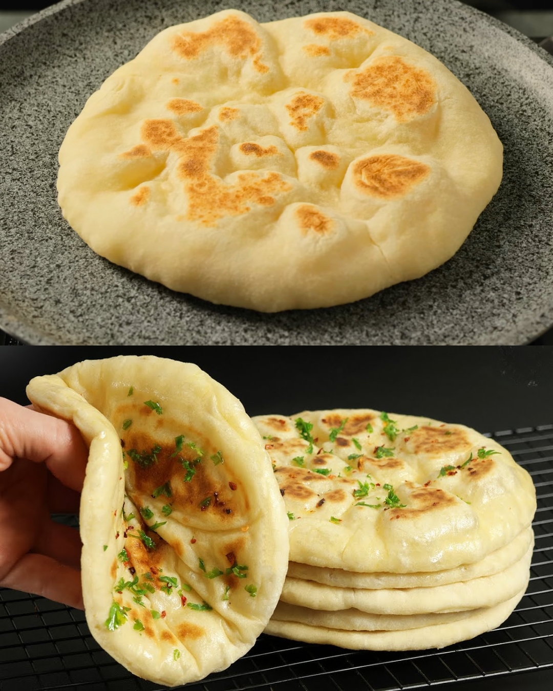 Homemade Flatbread with Parsley and Olive Oil