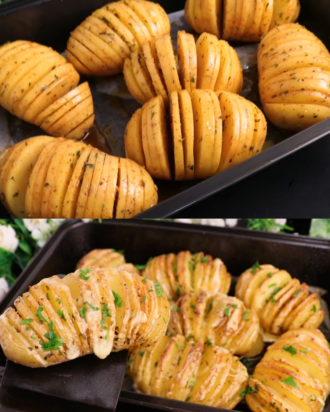 Perfectly Seasoned Baked Potato Wedges with Herbs and Cheese