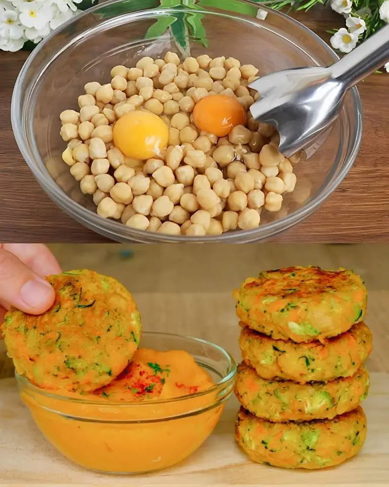 Chickpea Vegetable Patties with Sweet Potato Mash