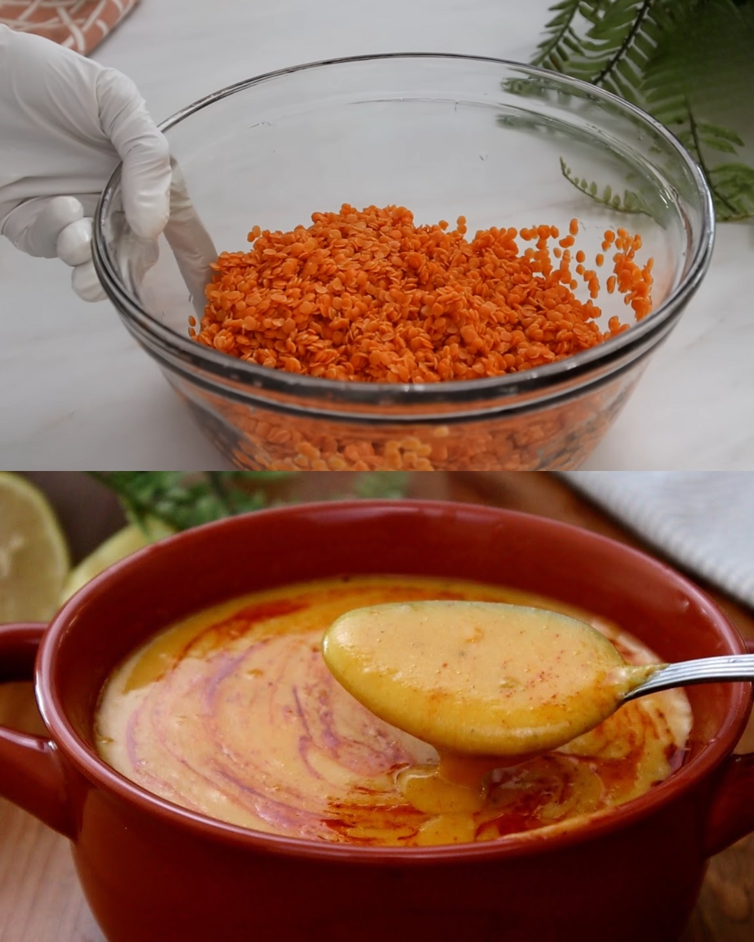 Creamy Red Lentil and Vegetable Soup with Paprika Butter