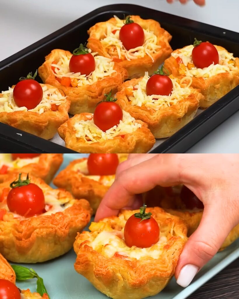 Puff Pastry Baskets with Creamy Vegetable Filling and Savory Sauce