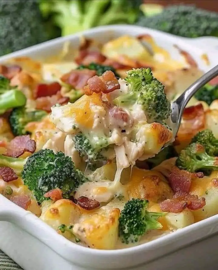 Loaded Chicken and Broccoli Potato Casserole