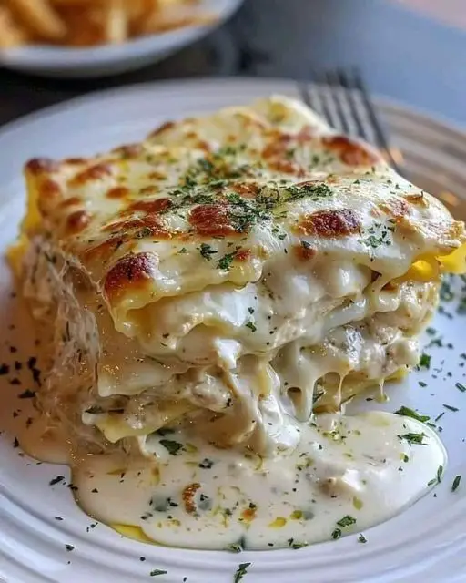 Creamy Chicken Spinach White Sauce Lasagna Rolls