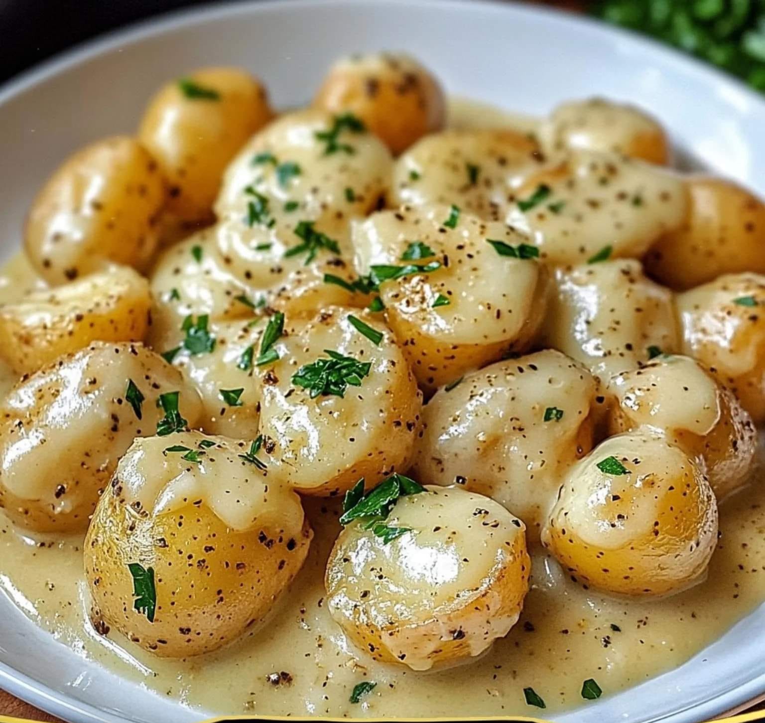Creamy Garlic Parmesan Baby Potatoes