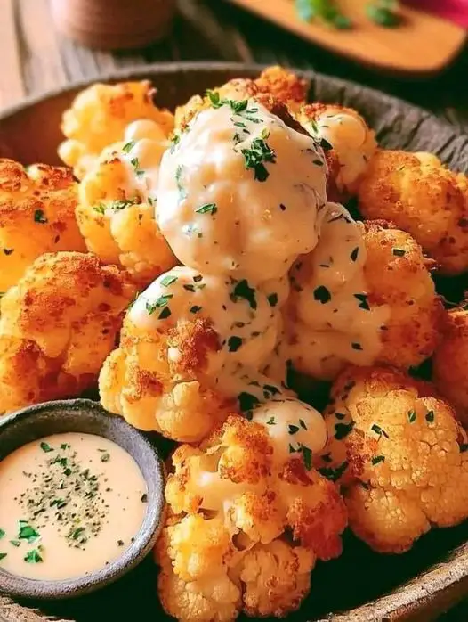 Cheesy Baked Cauliflower Bites