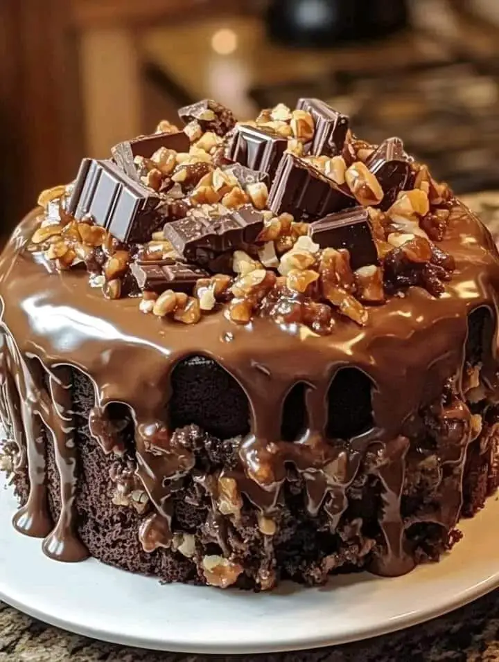 Decadent German Chocolate Poke Cake