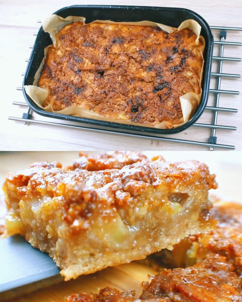 Cinnamon Apple Cake with Brown Sugar Topping and Glaze