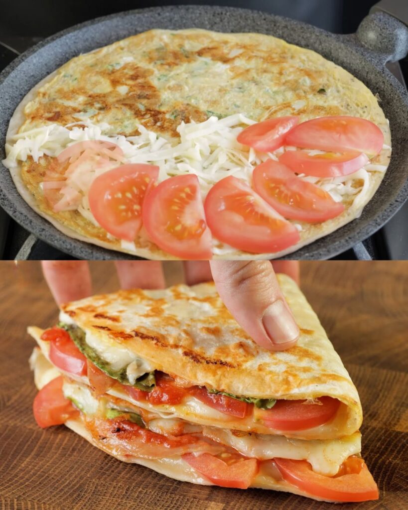 Stuffed Tortilla with Mozzarella, Tomato, and Herbs