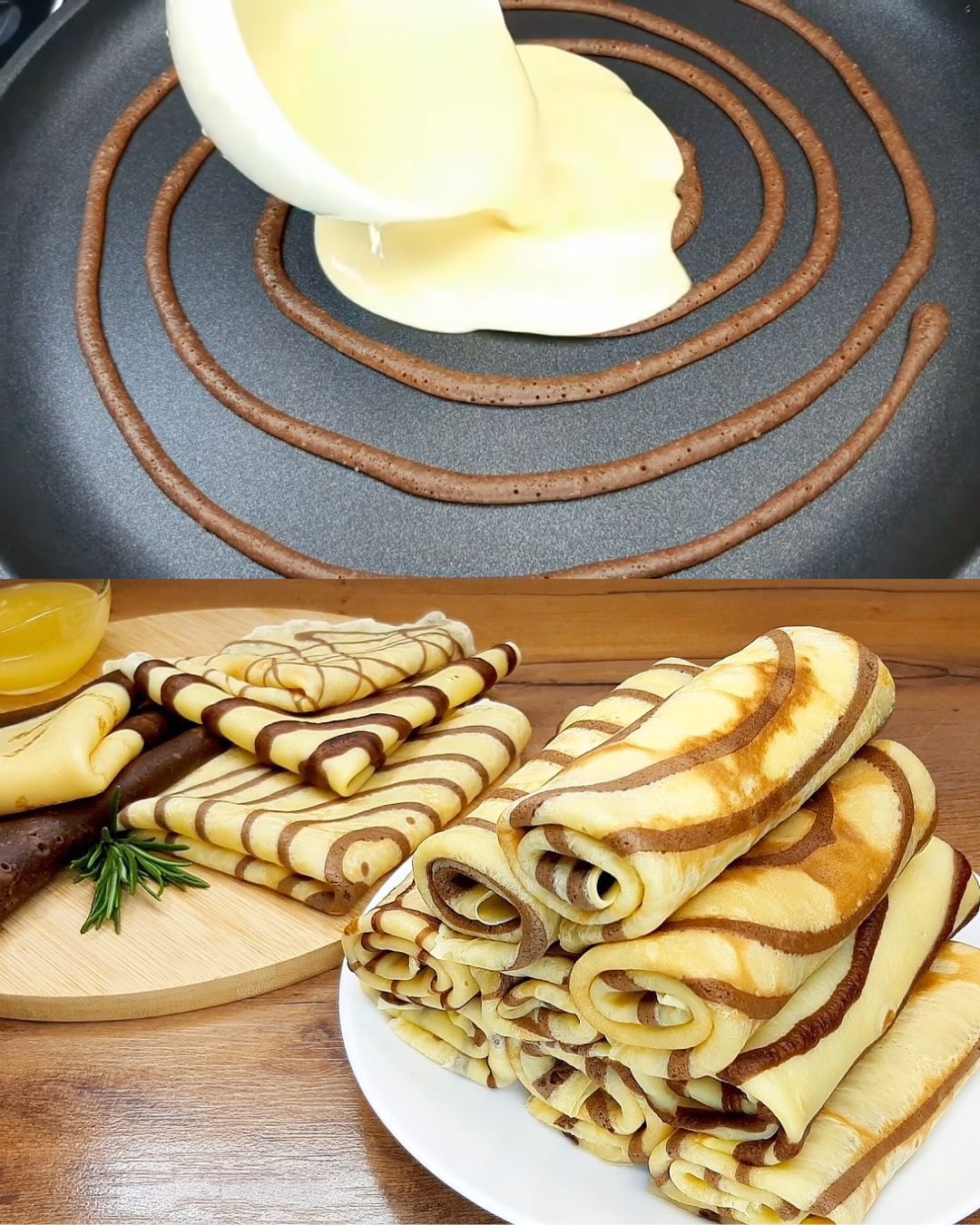 Chocolate and Honey Layered Crepes