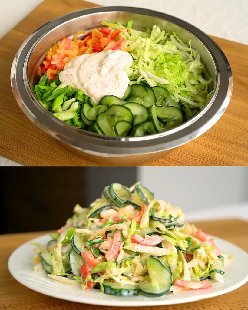 Tangy Cabbage and Cucumber Salad with Mustard Seed Dressing