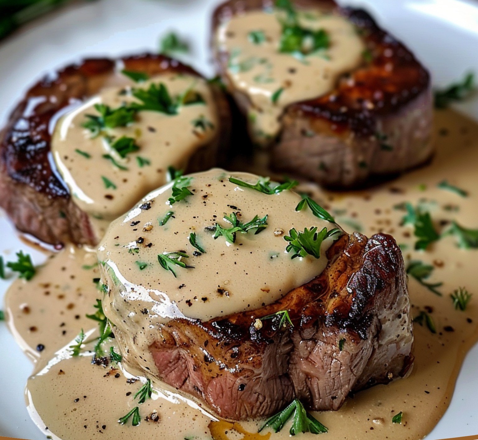 Classic Steak au Poivre (Peppercorn Steak with Creamy Sauce)