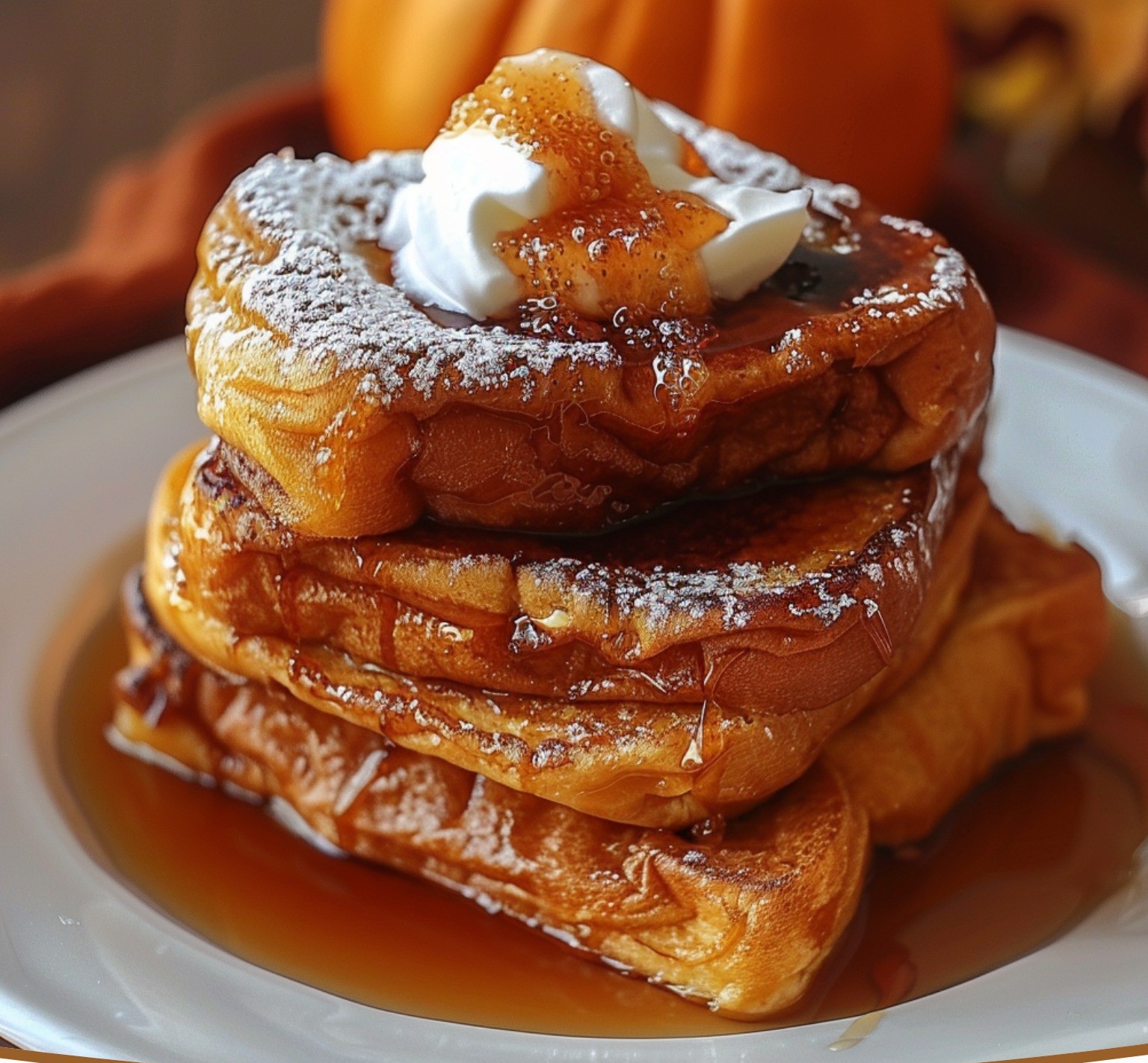 Pumpkin Spice French Toast with Pumpkin Syrup