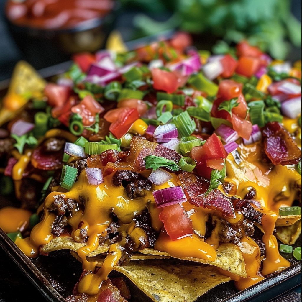 Loaded BBQ Bacon Cheeseburger Nachos