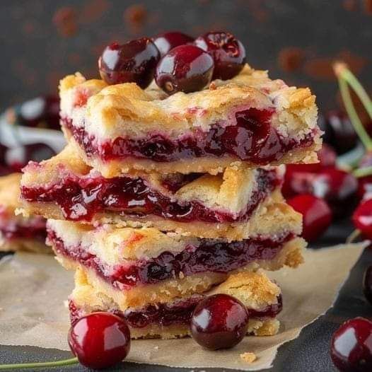 Cherry Almond Shortbread Bars