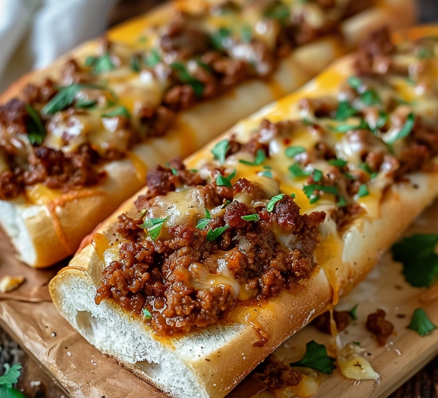 Sloppy Joe French Bread Pizza