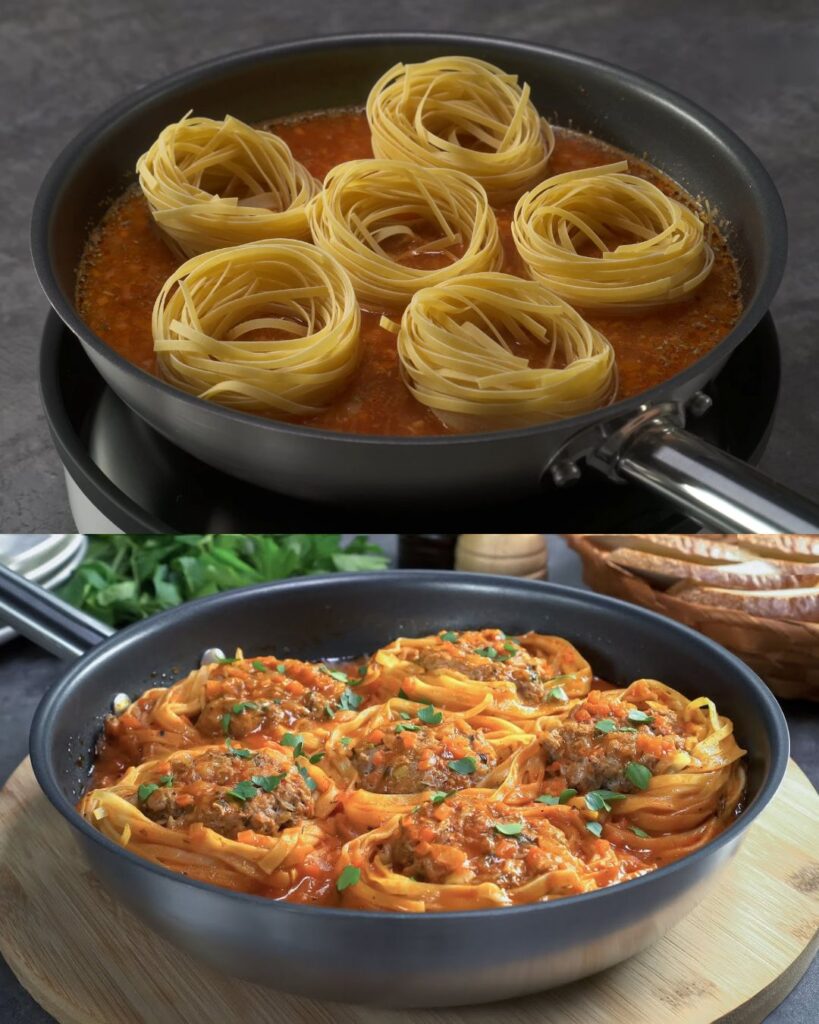 Tagliatelle with Savory Ground Meat Sauce