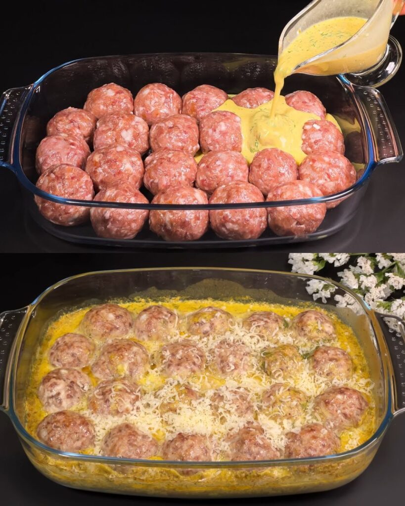 Juicy Meatballs in Creamy Mustard Sauce with Potato Garnish