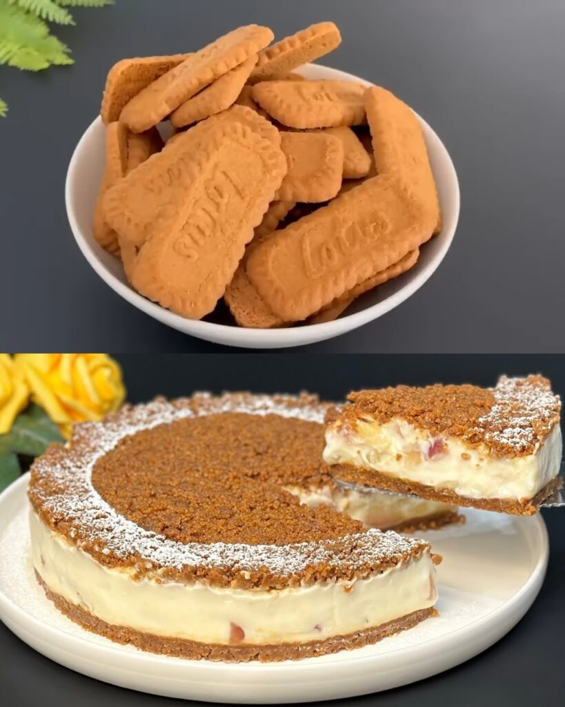 Apple and Lotus Biscuit Dessert