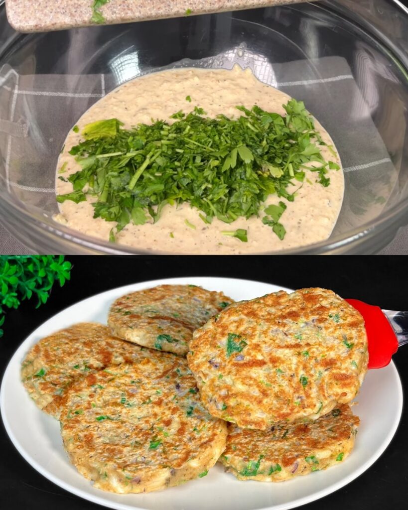 Savory Oatmeal Pancakes with Cheese and Herbs