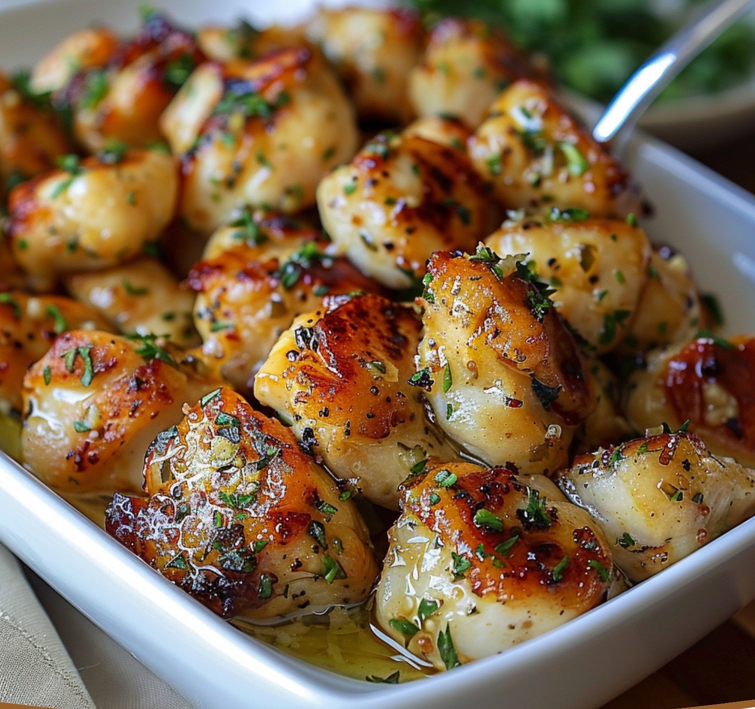 Garlic Lemon Butter Chicken Bites