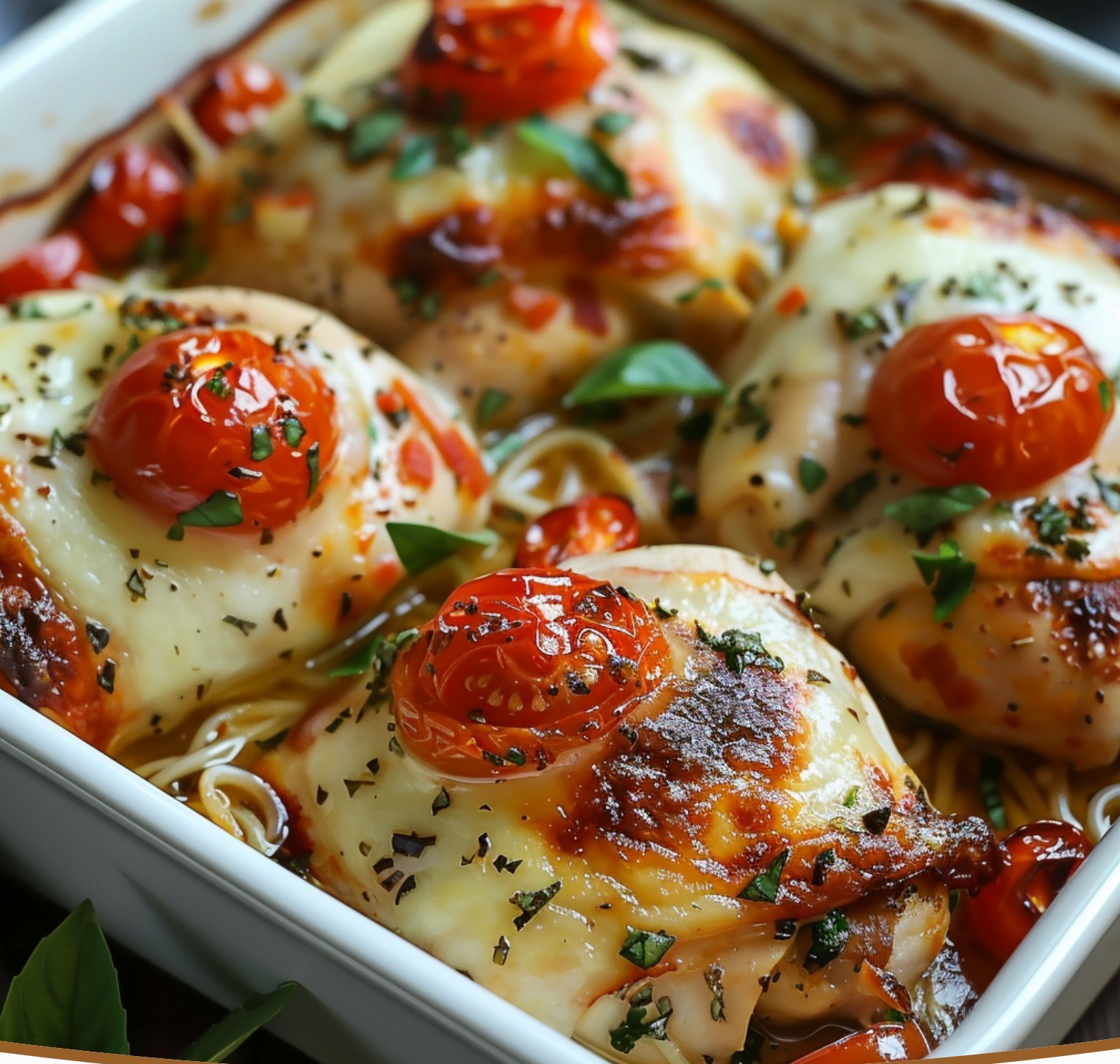 Garlic Tomato Basil Chicken Bake