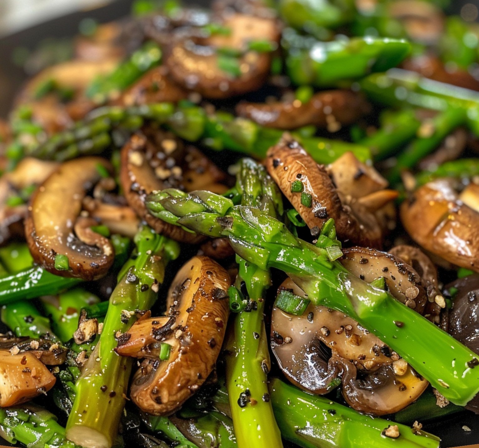 Garlic Butter Asparagus and Mushrooms